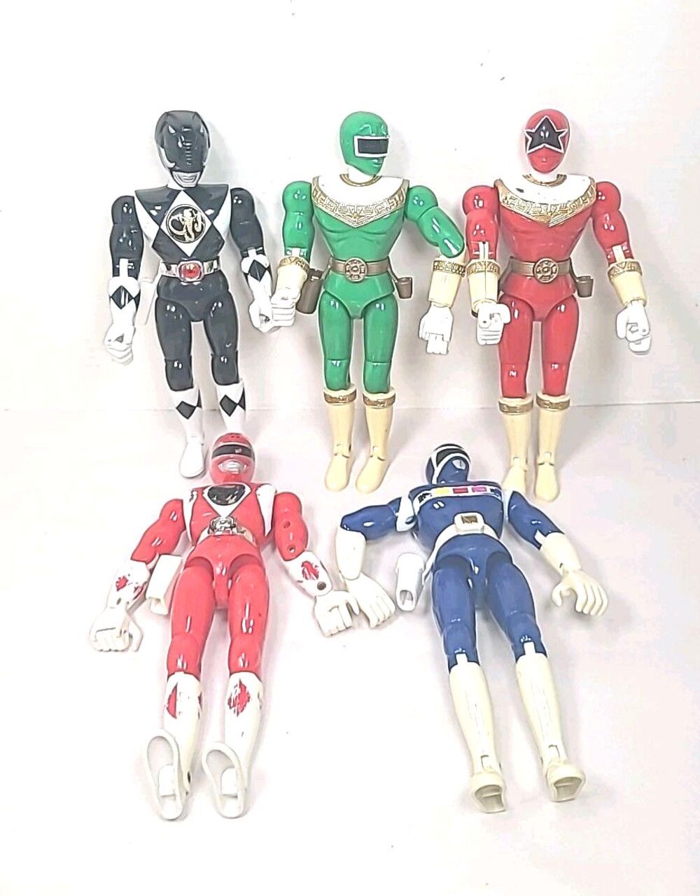 Vintage Lot Of 5 8" Mighty Morphin Power Rangers 1990's
